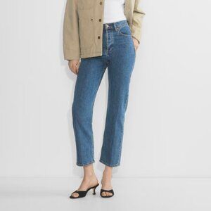 Denim Forum Arlo High Rise Straight Jean 28L, Medium Wash, US 25